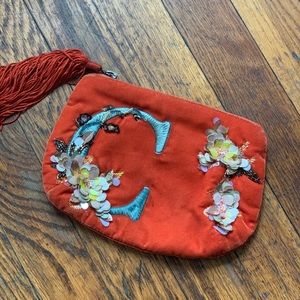 Anthropology Velvet Pouch